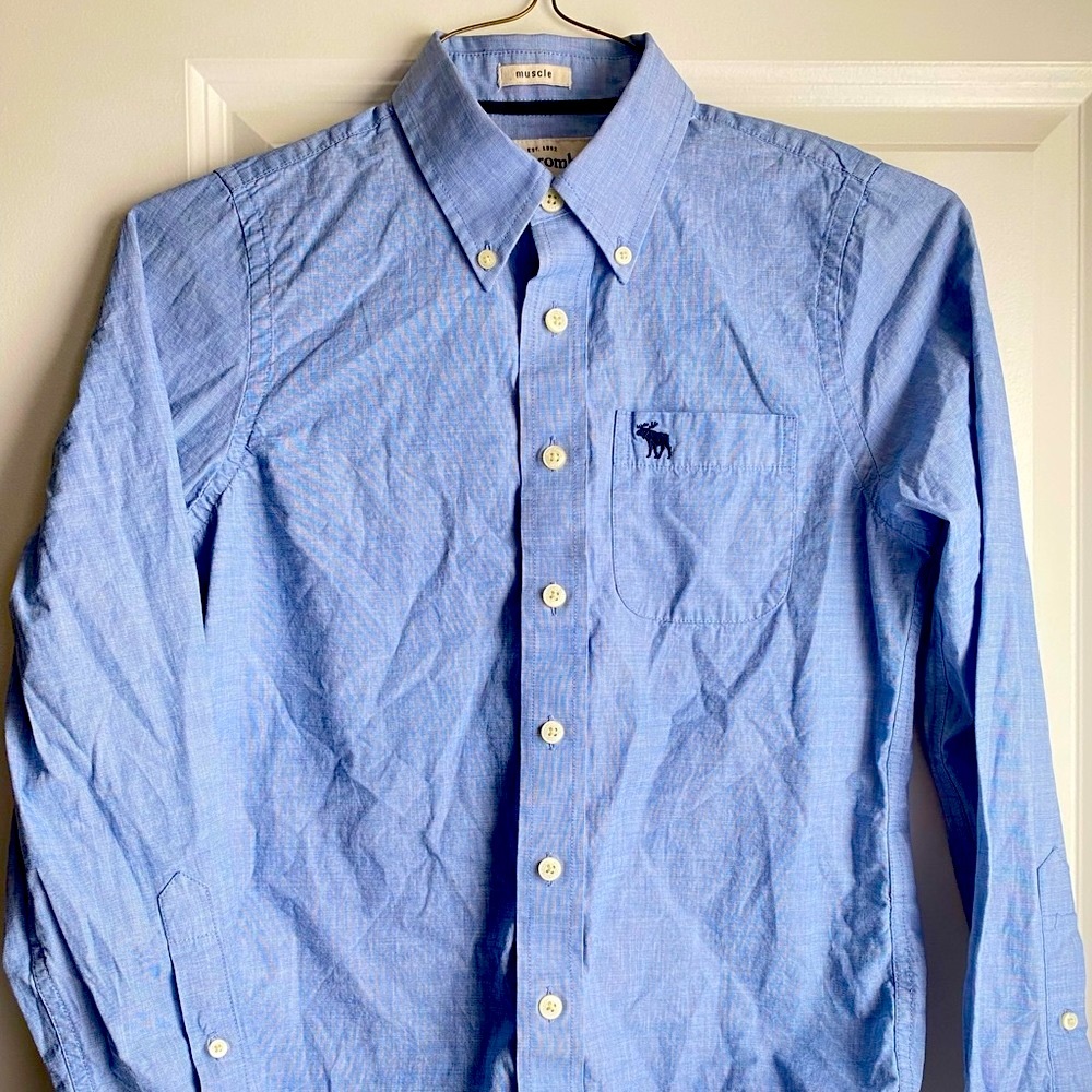 Abercrombie and Fitch Blue Button Up Kids Size Large